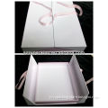2016 new design pink and white cardboard double door box with ribbon